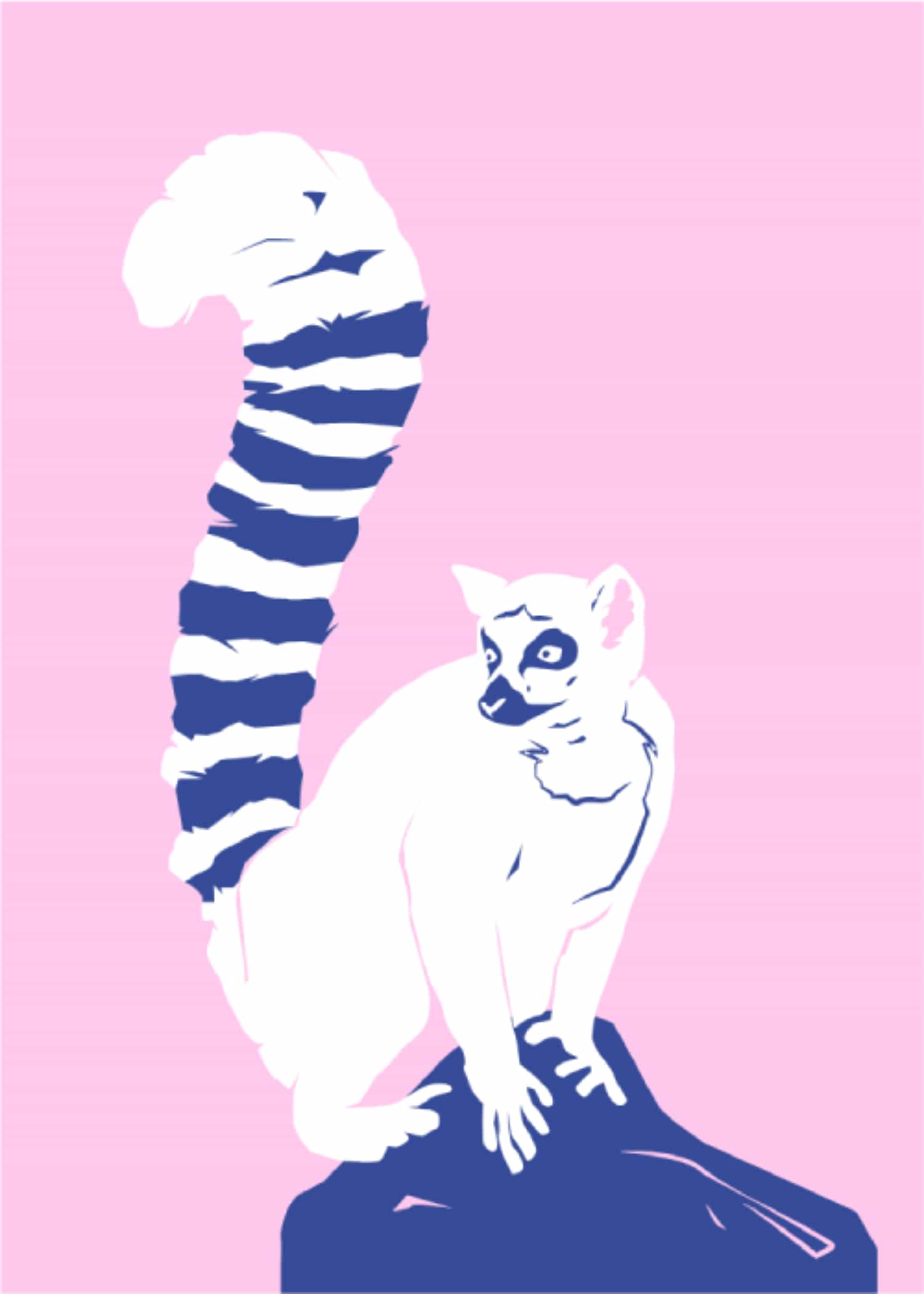Minimalist Lemur poster