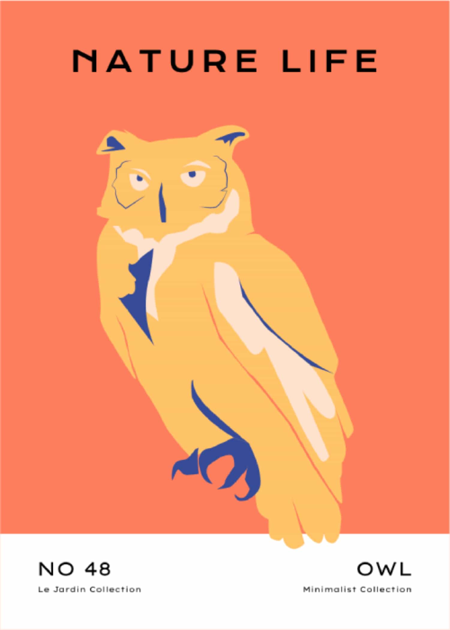 Minimalistyczna sowa plakat
