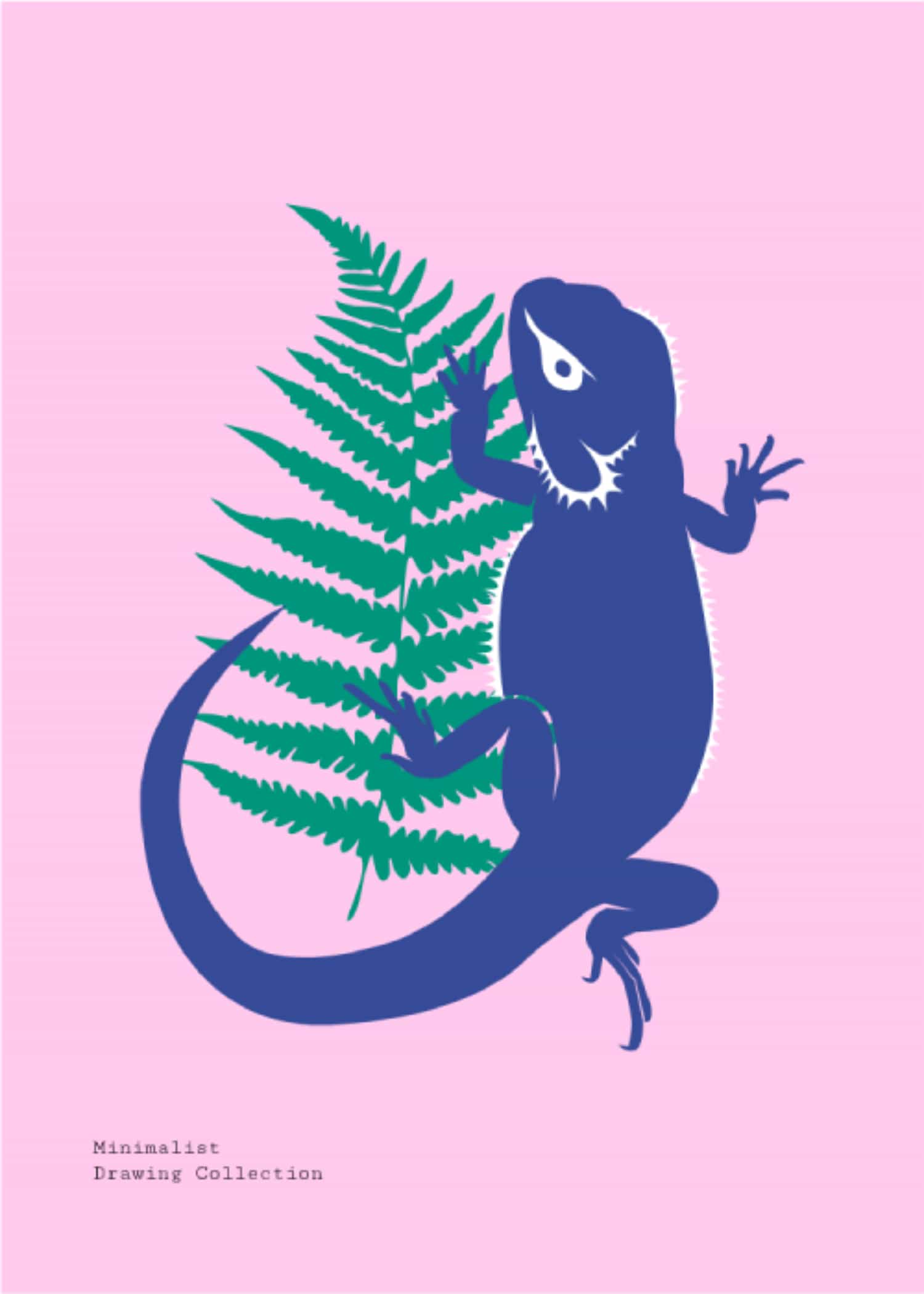 Minimalistyczna iguana plakat