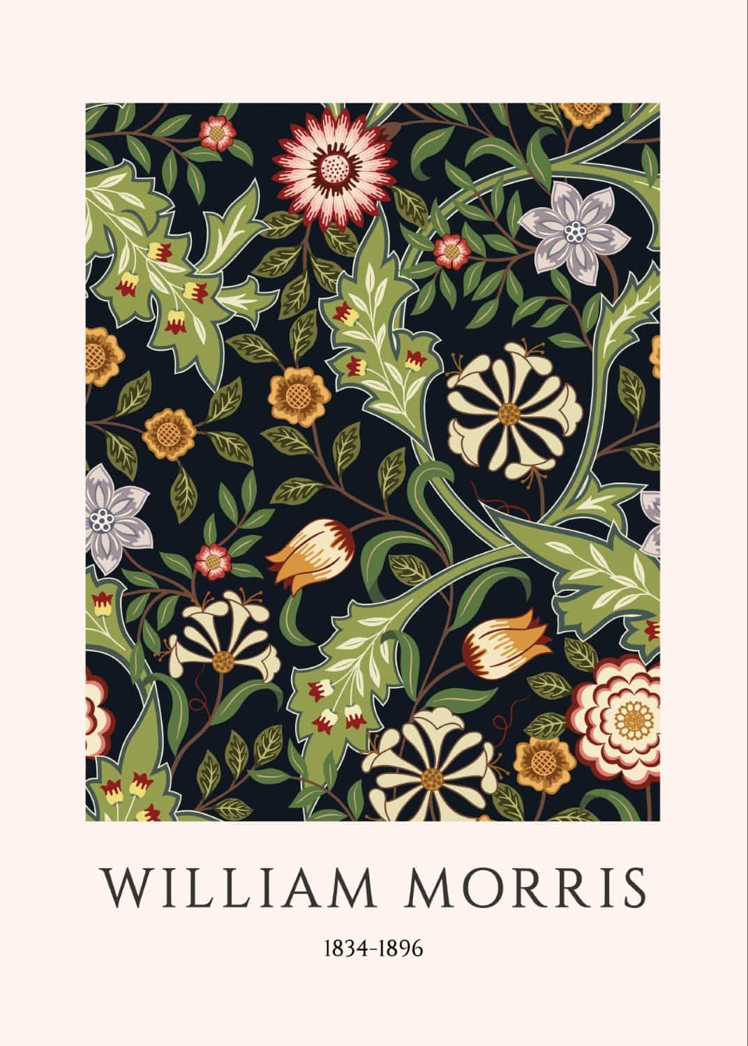 Wzór botaniczny Williama Morrisa nr 1 plakat