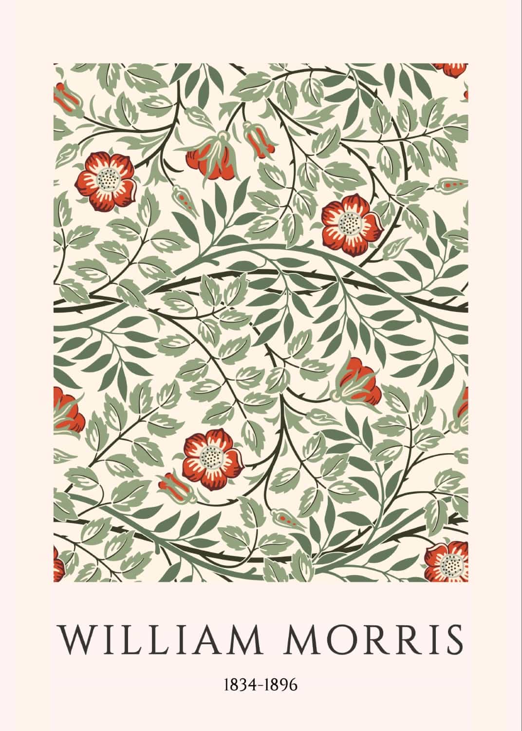 Wzór botaniczny Williama Morrisa nr 4 plakat