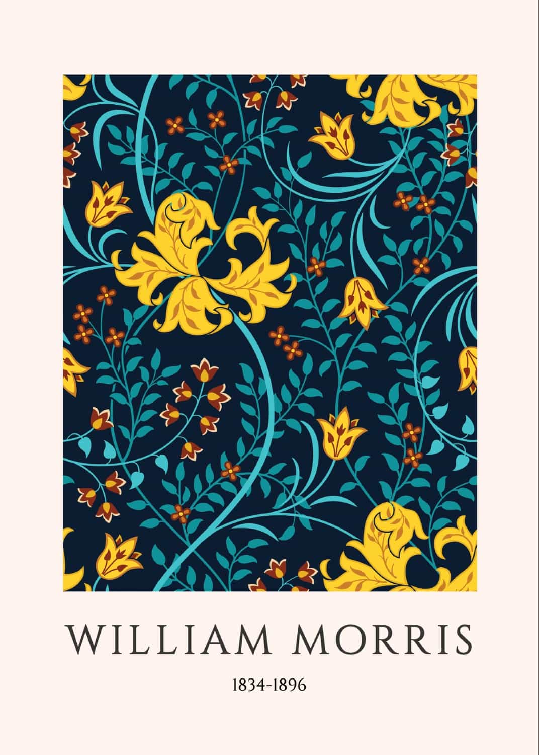 Wzór botaniczny Williama Morrisa nr 3 plakat