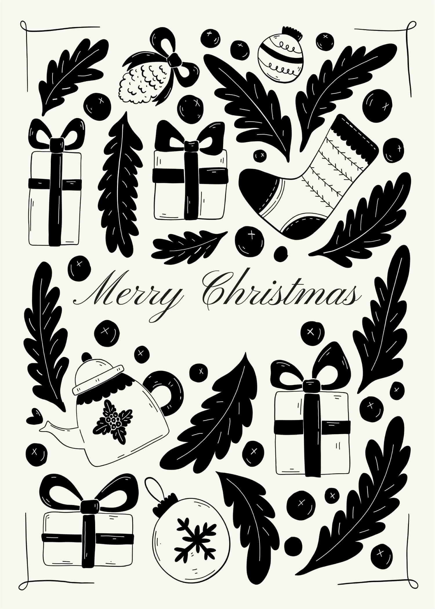 Wzór atramentu XMAS nr 2 plakat