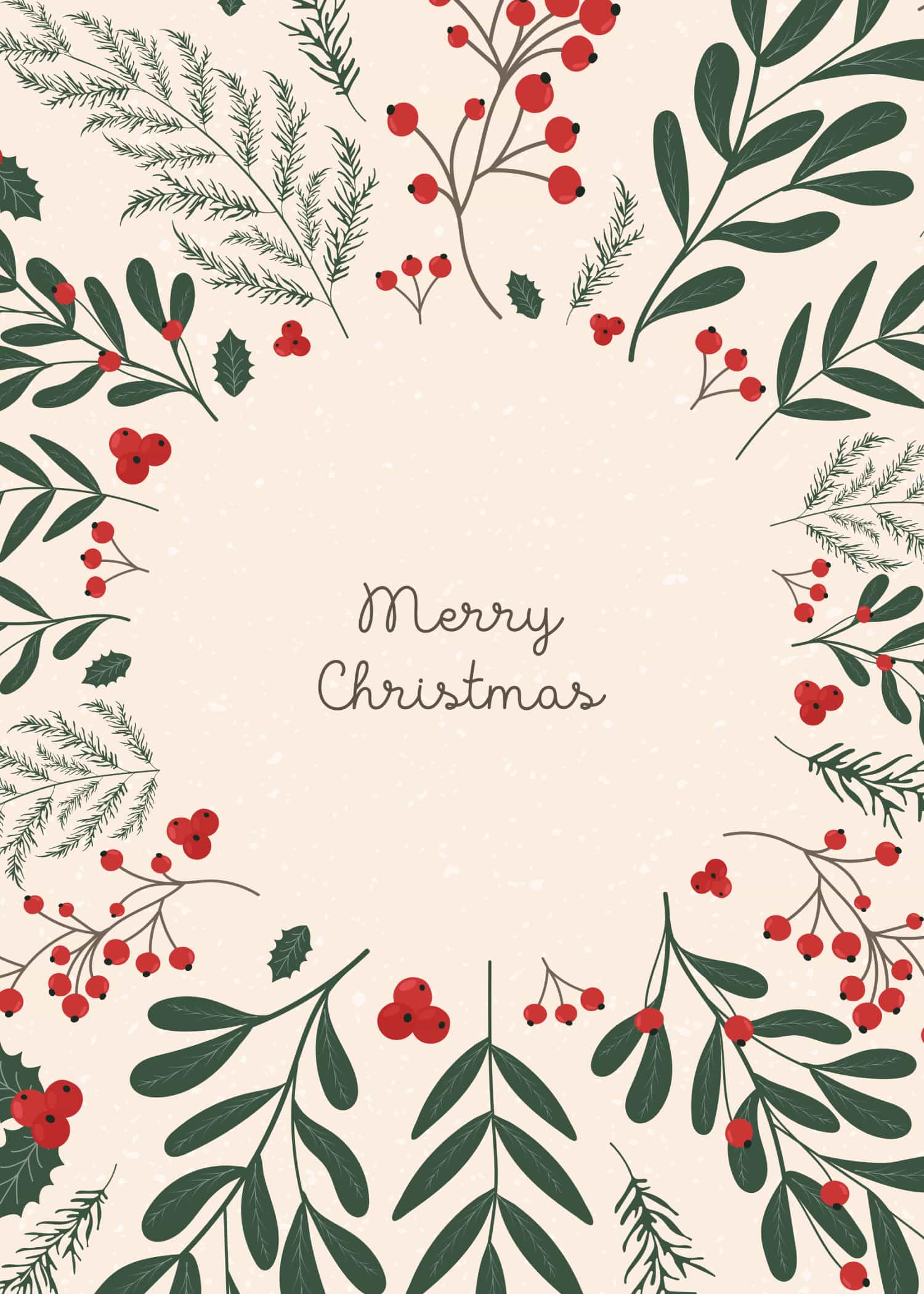 Merry Christmas Branches poster