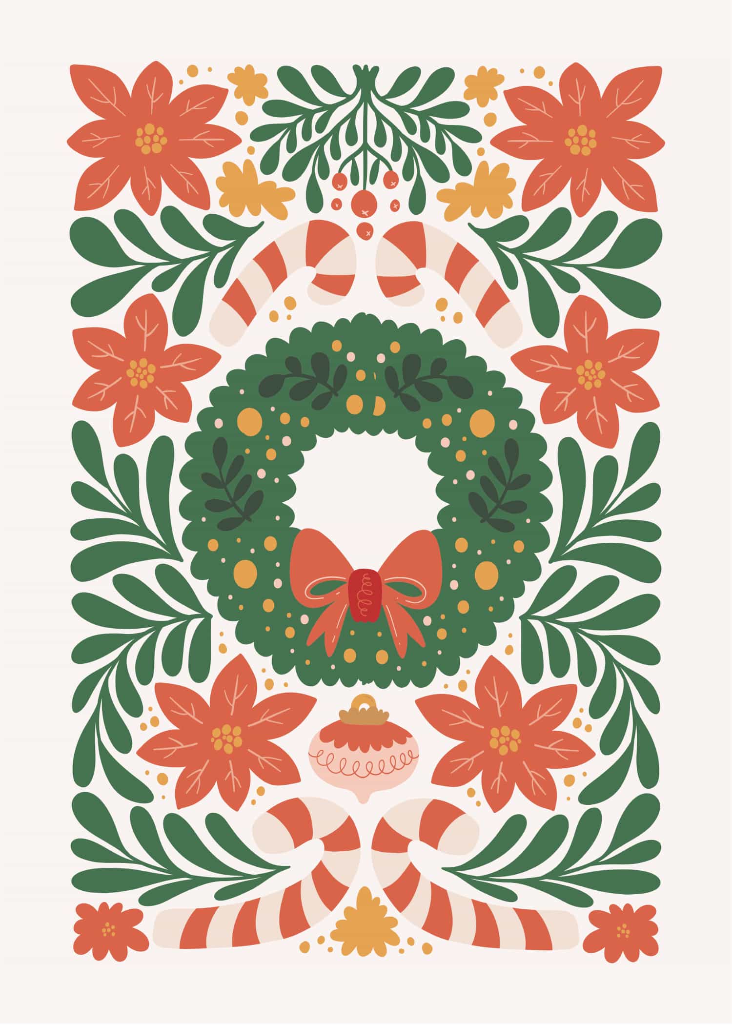 Christmas Wreath Pattern poster