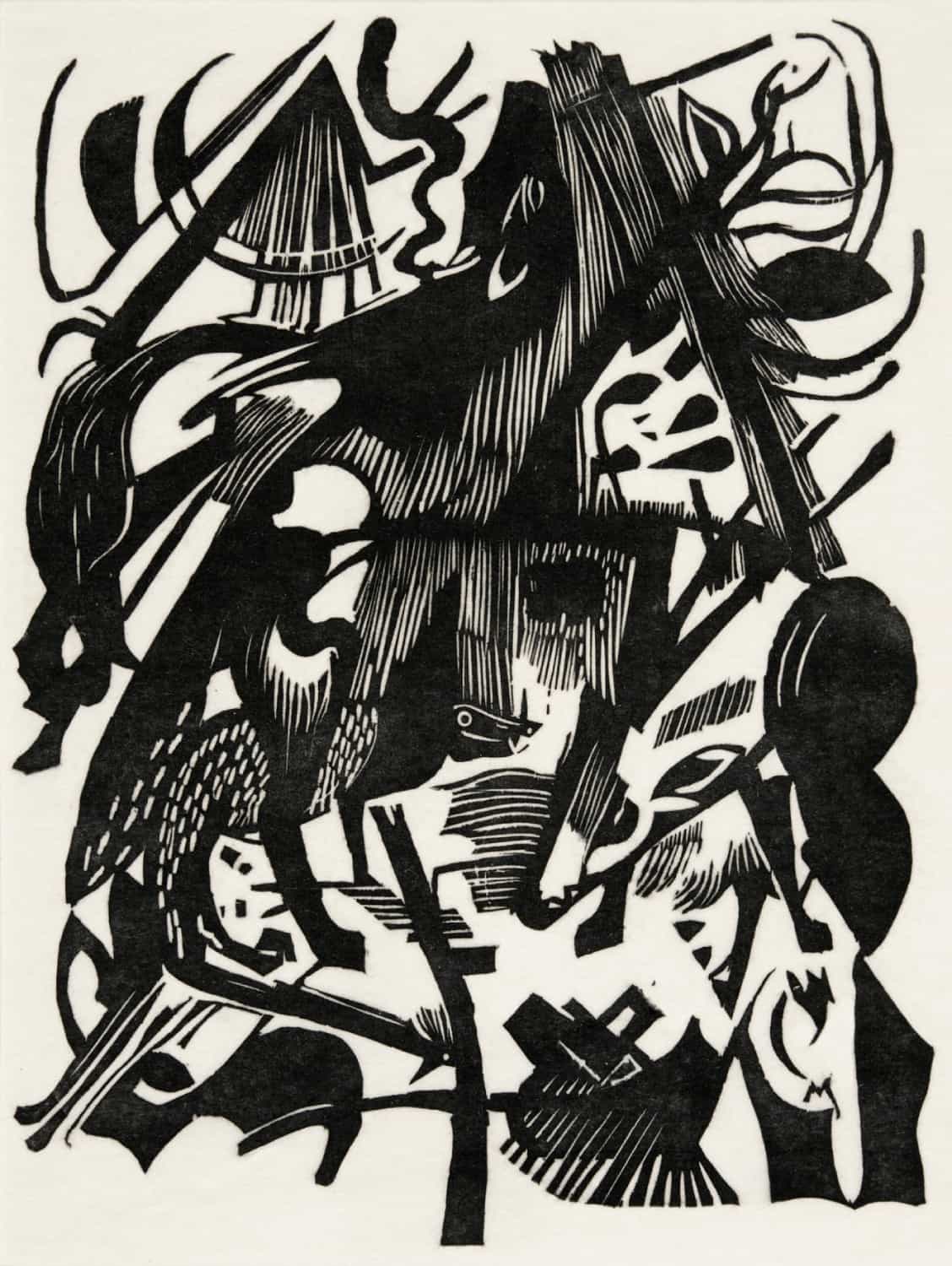 Birth of the Wolves by Franz Marc poster