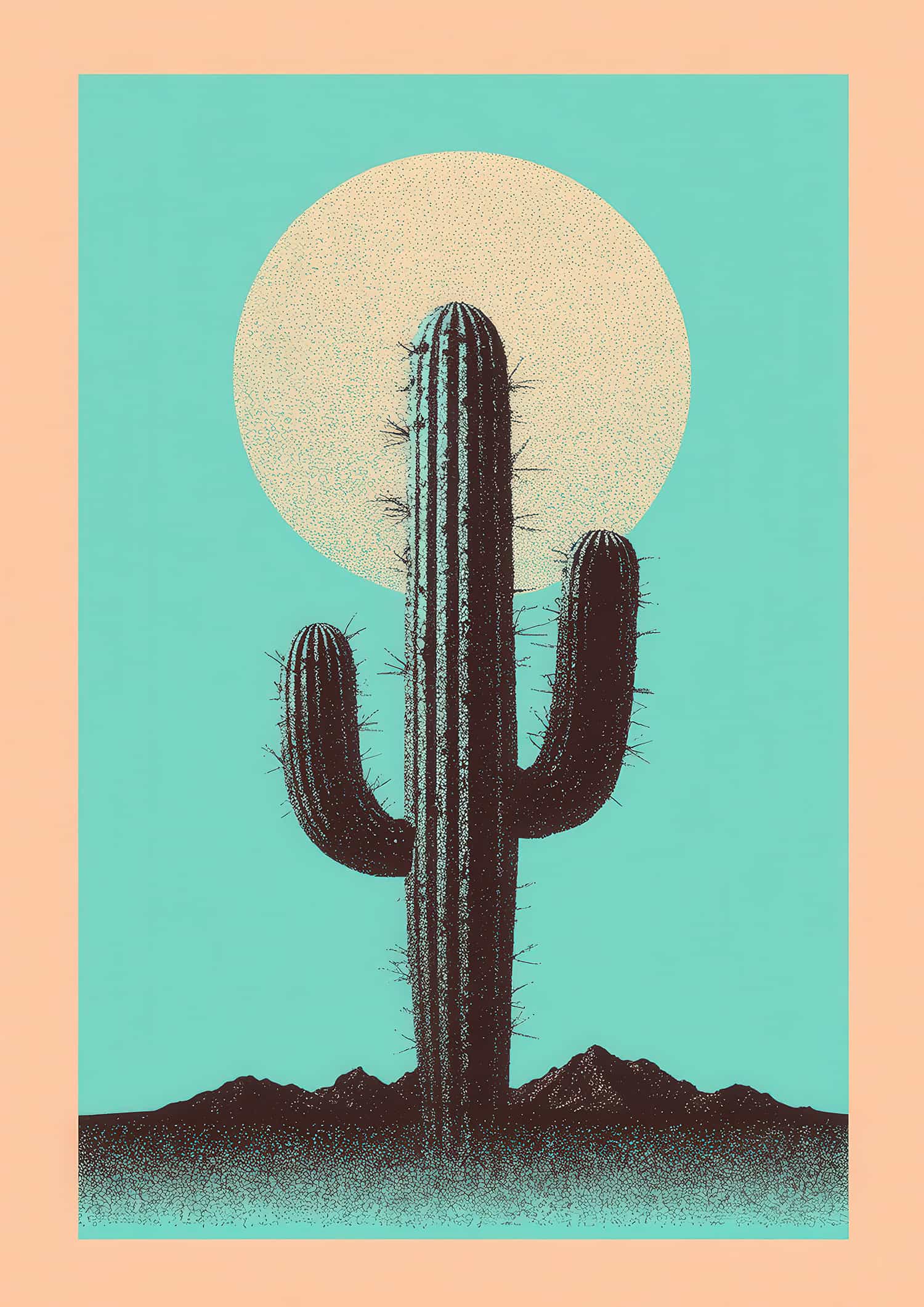 Retro Kaktus plakat