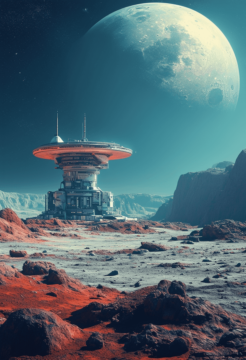 1950s Moon Base poster