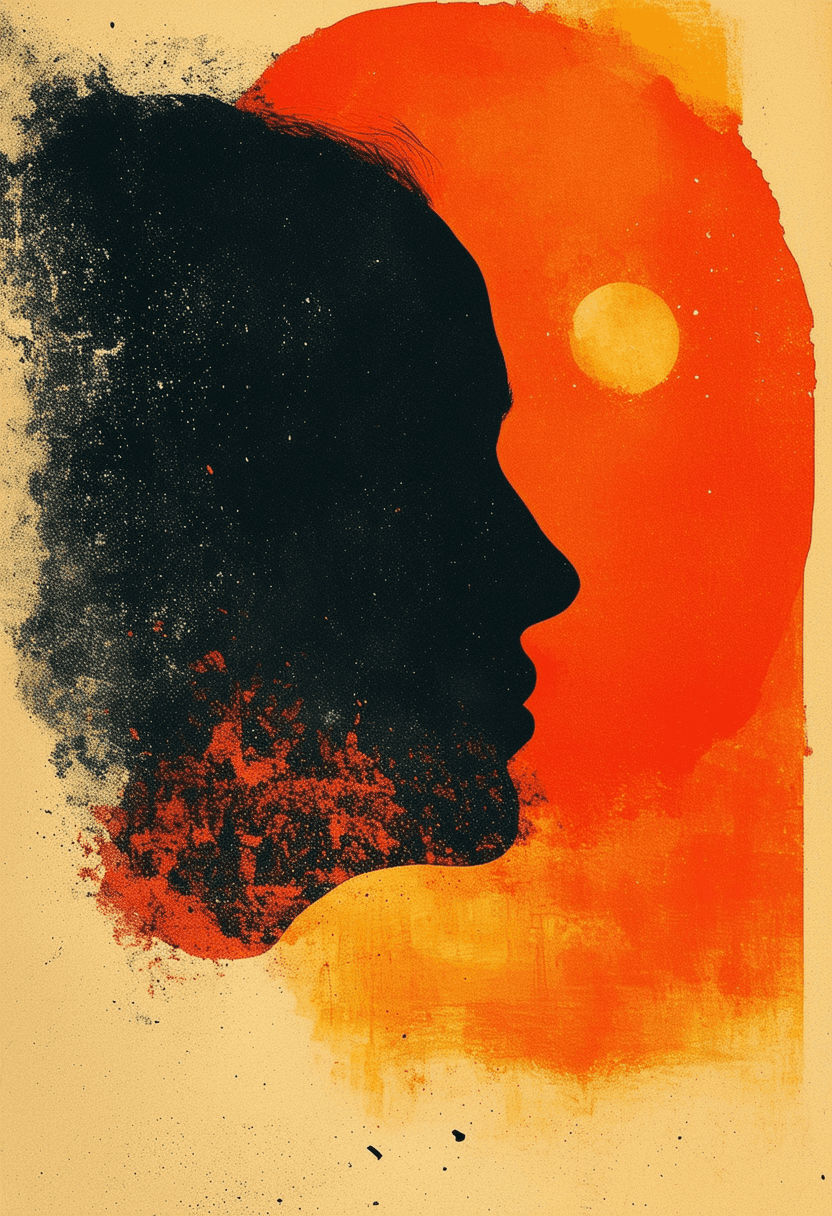 Sun with Halftone Pattern poster