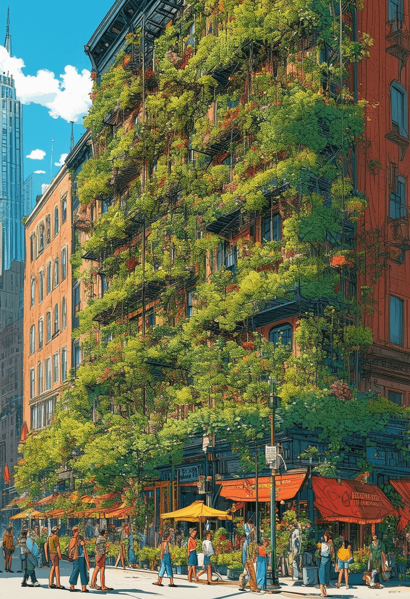 NYC Building with Plants poster