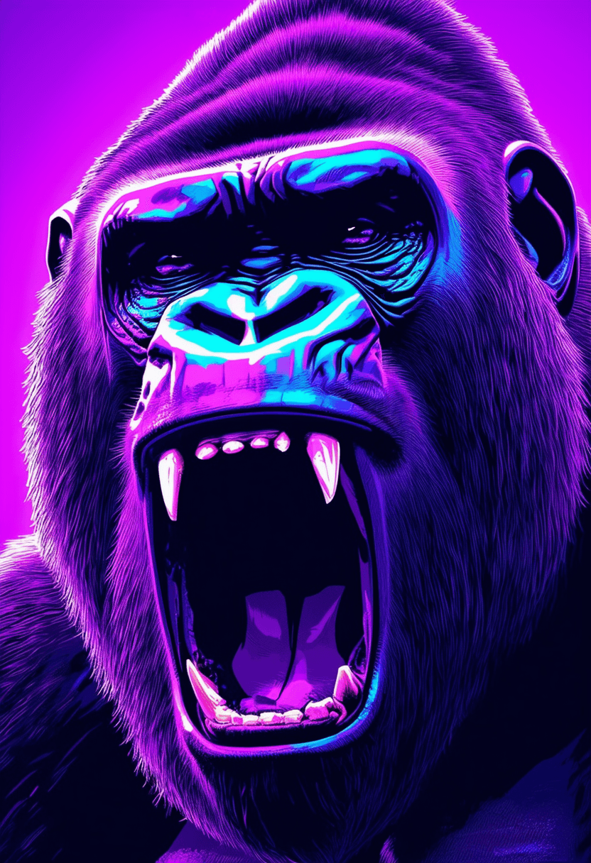 Gorilla Yelling Close-Up poster