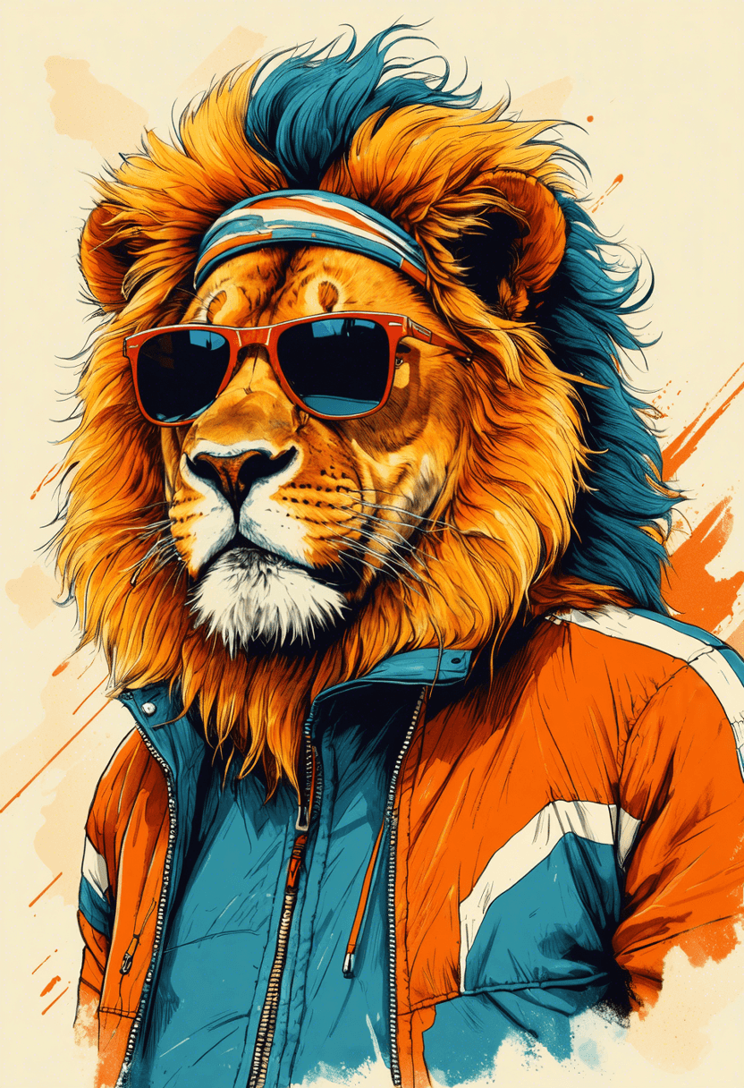 Lion in Tracksuit poster