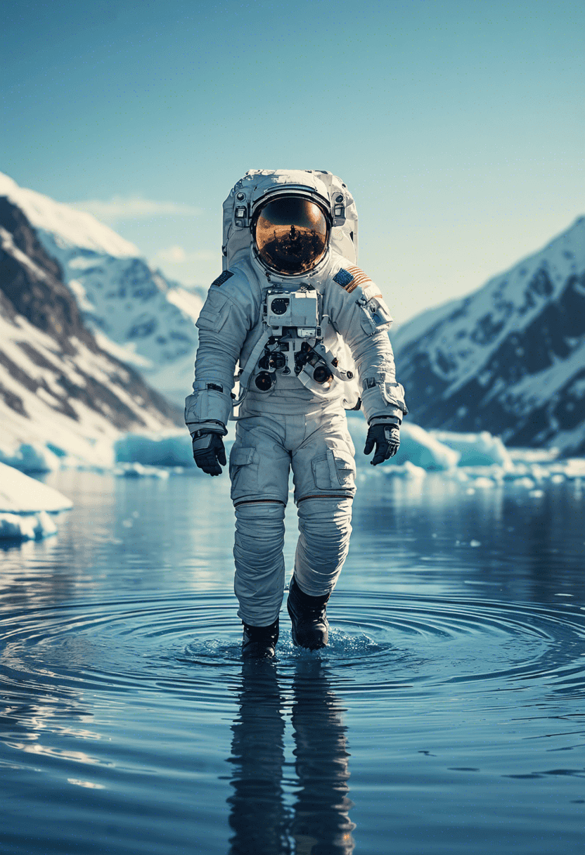 Astronaut on Water poster