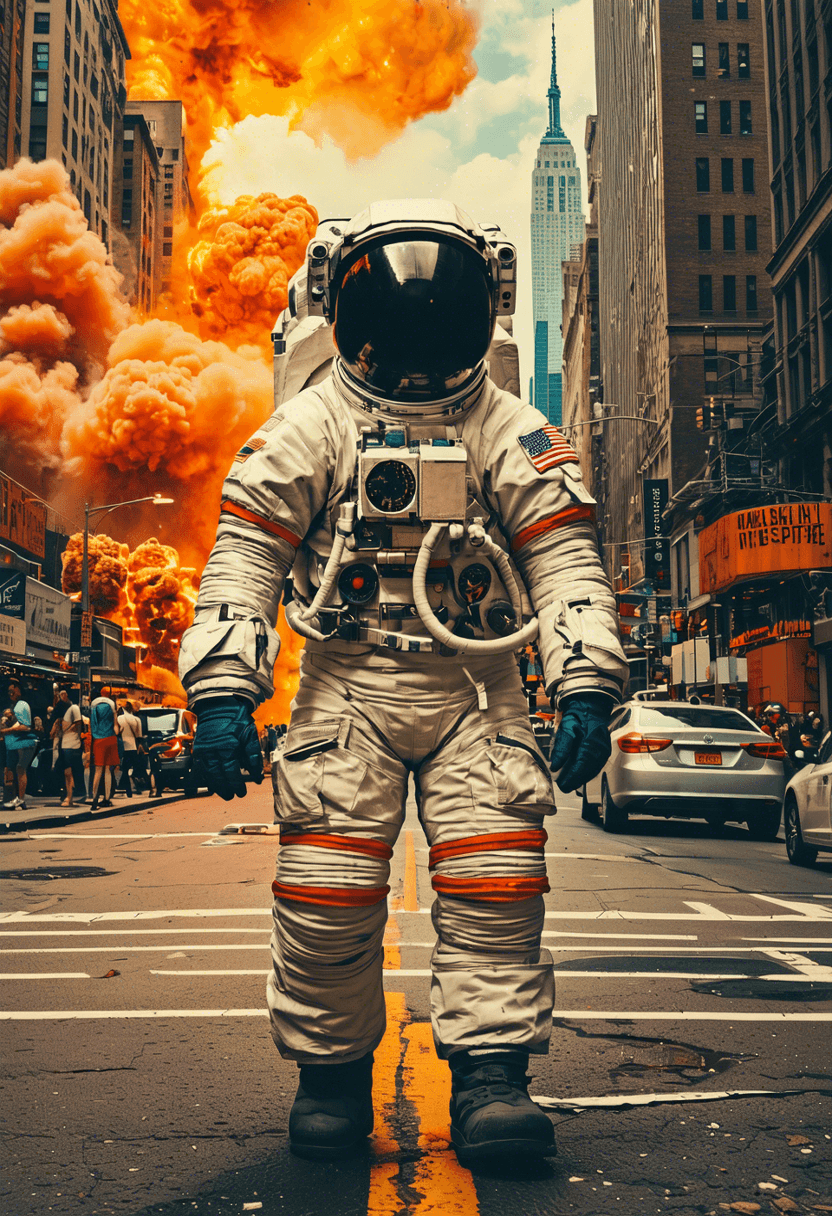 Astronaut in NYC poster
