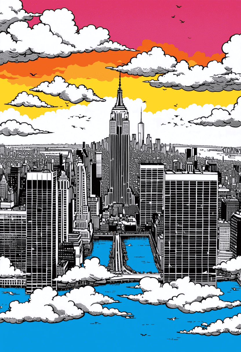 Chaotic NYC Skyline poster