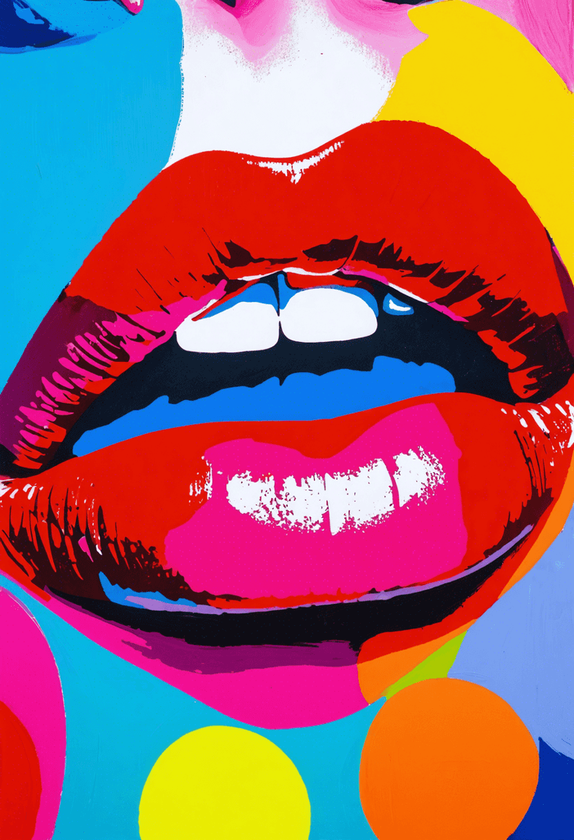 Colorful Pop Art Lips poster