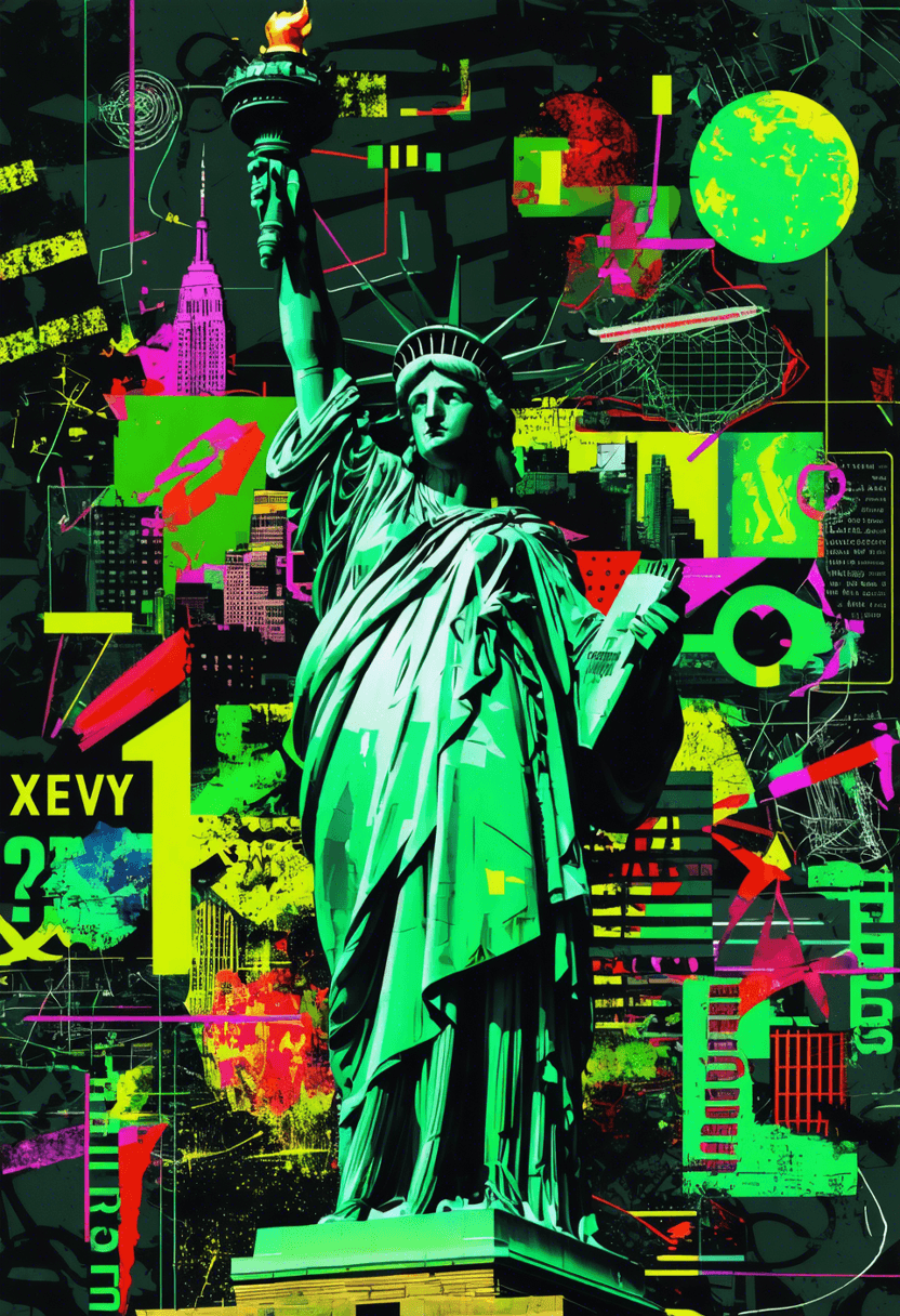 Statue of Liberty Neo-Expressionism poster