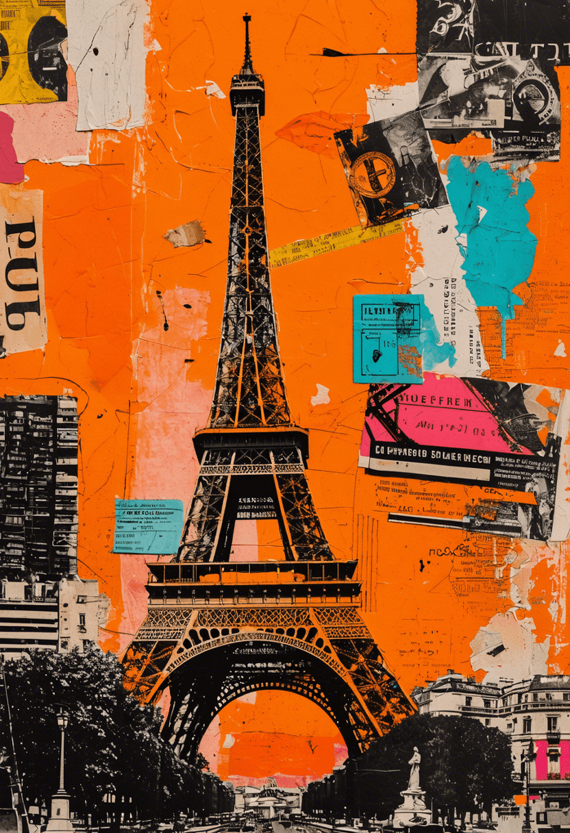 Eiffel Tower Neo-Expressionism poster
