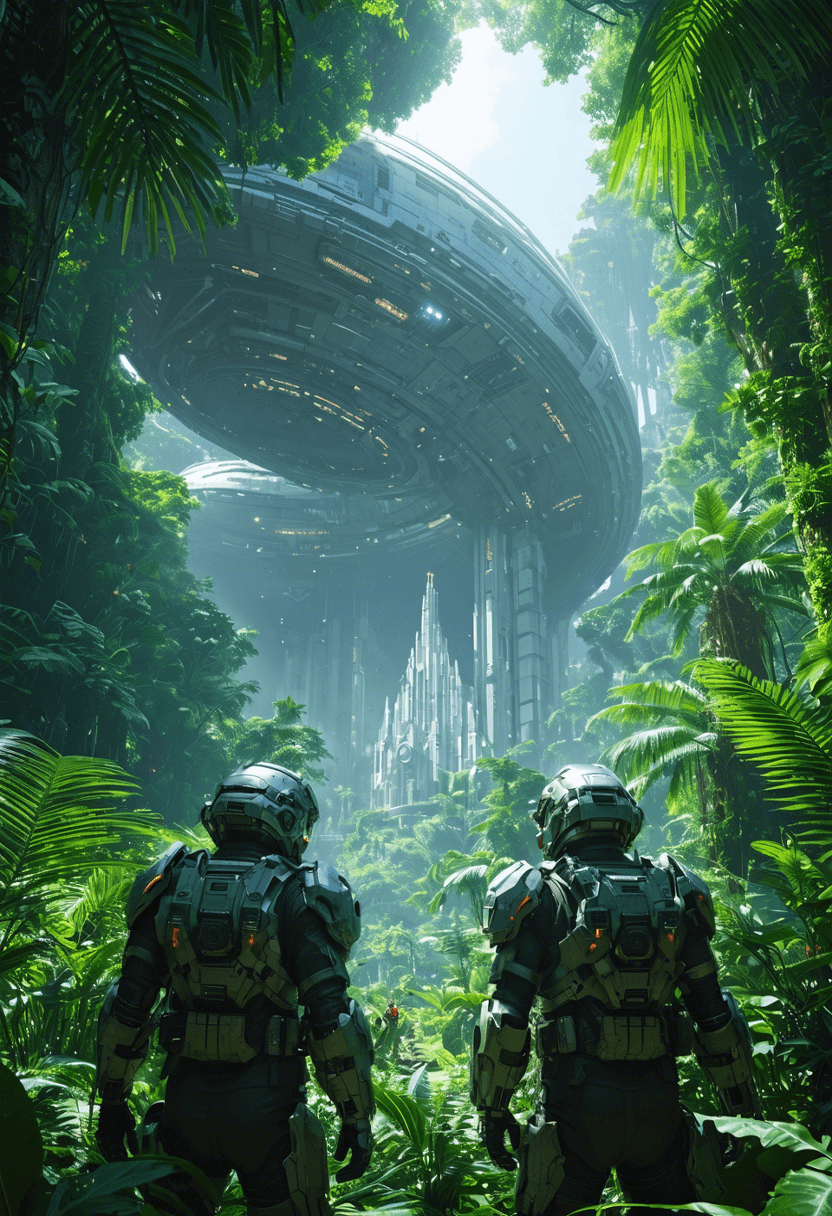 Futuristic Space Jungle Base poster