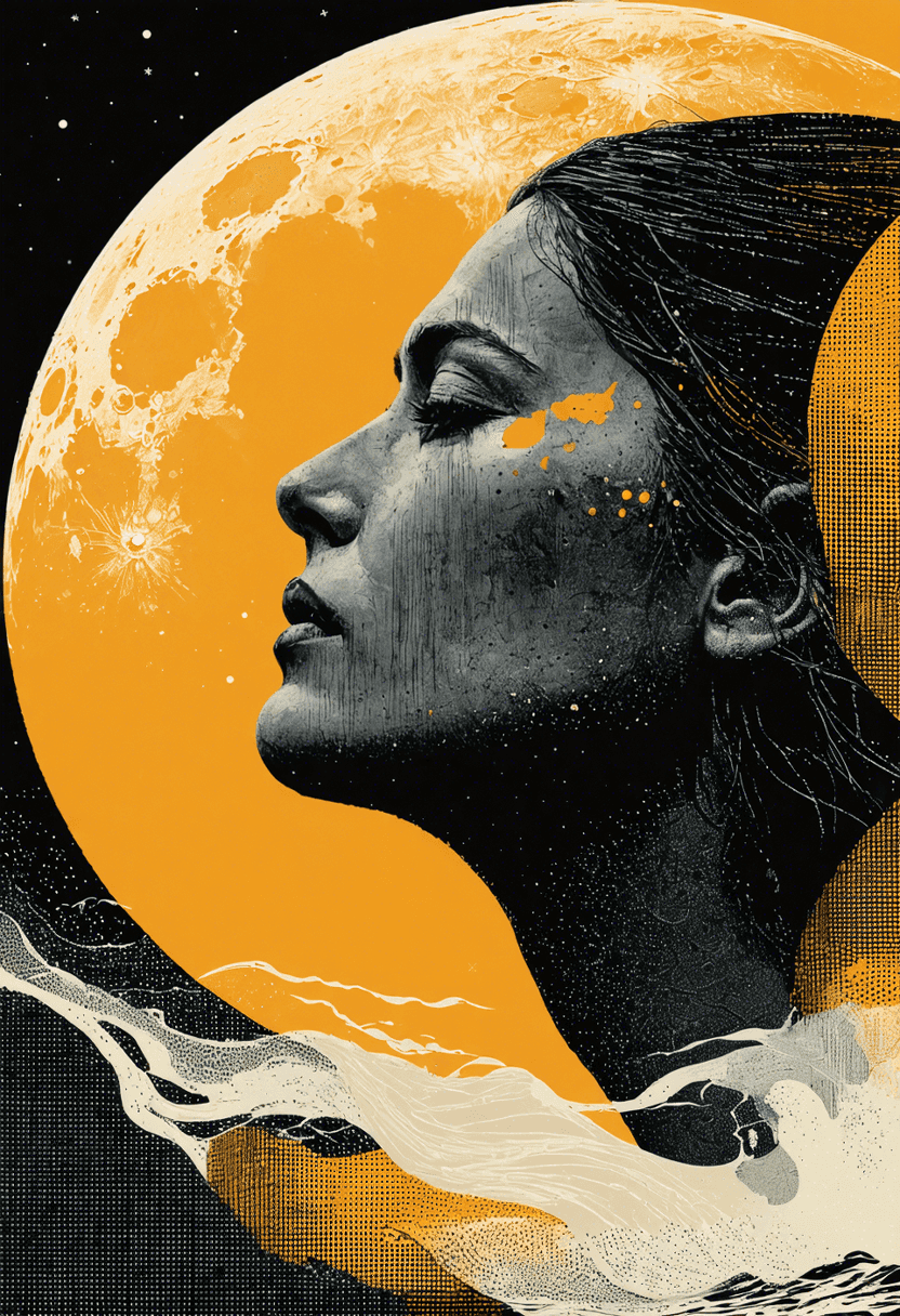 Minimalist Moon Collage poster