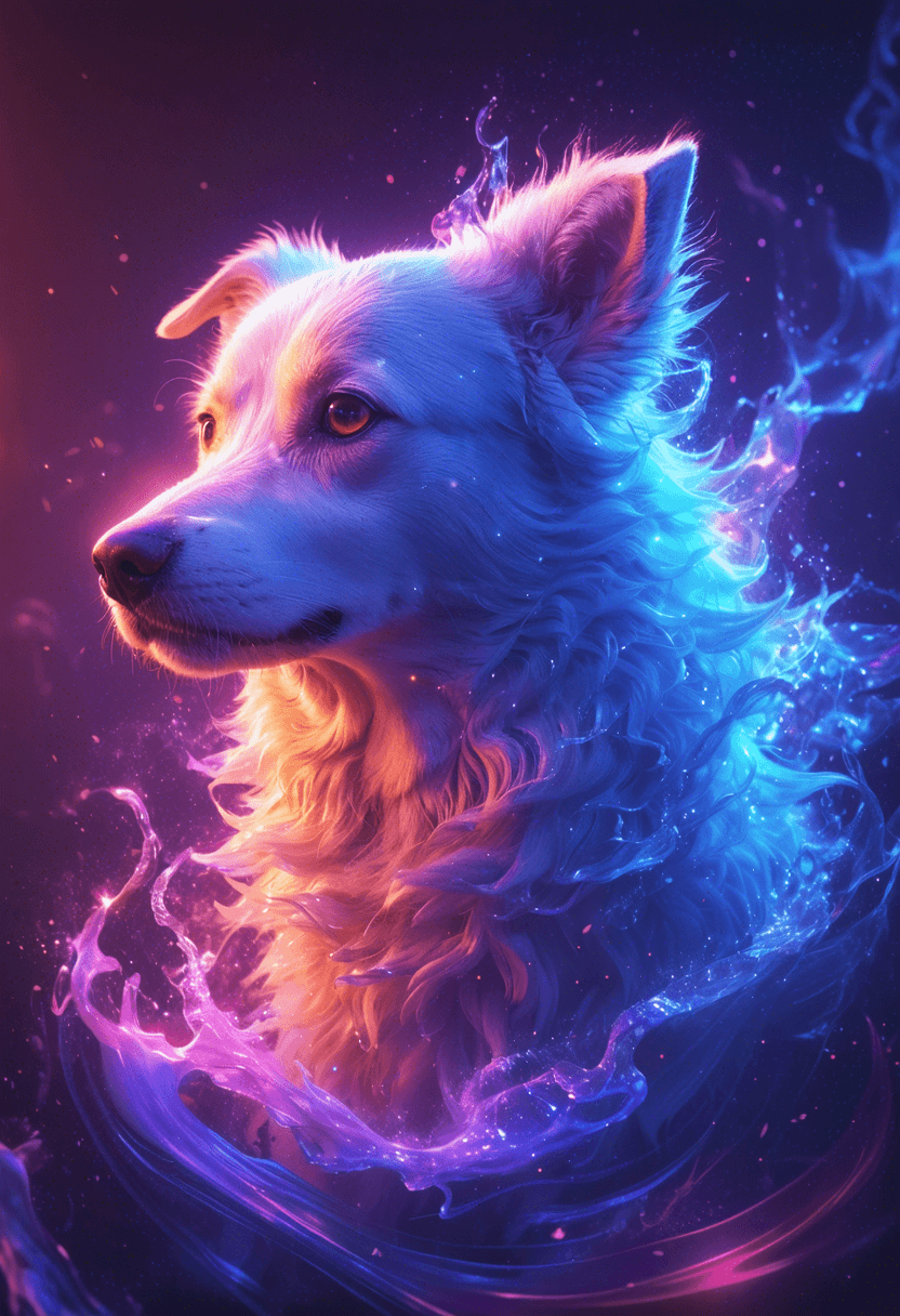 Dreamy Glowing Dog poster