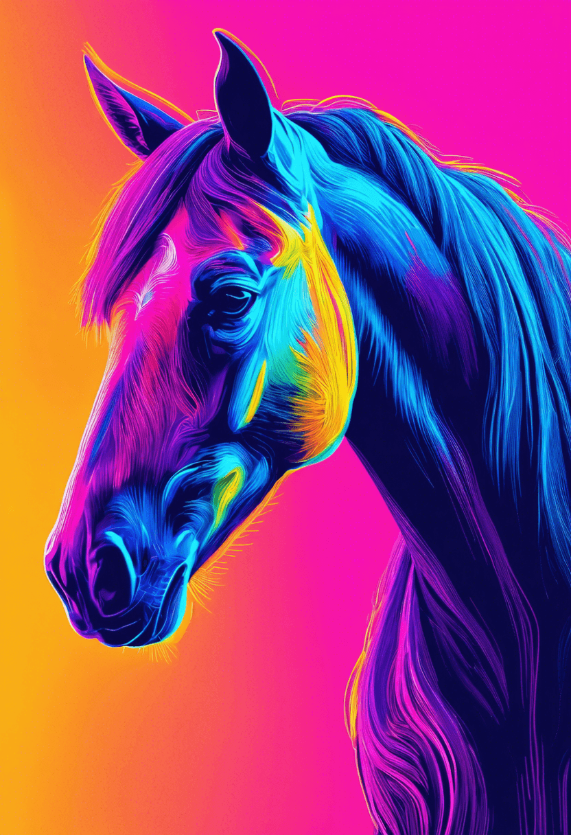 Neon Horse Head poster
