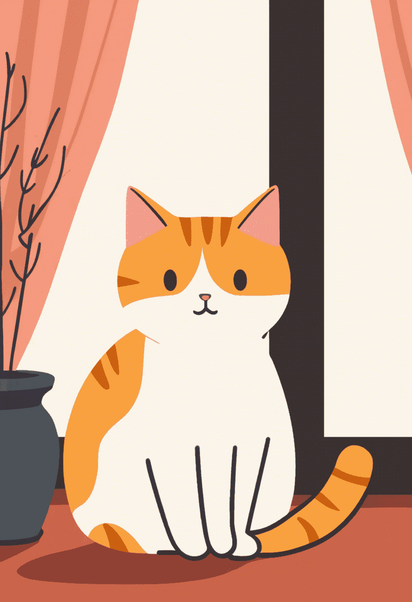 Tranquil Kawaii Cat poster