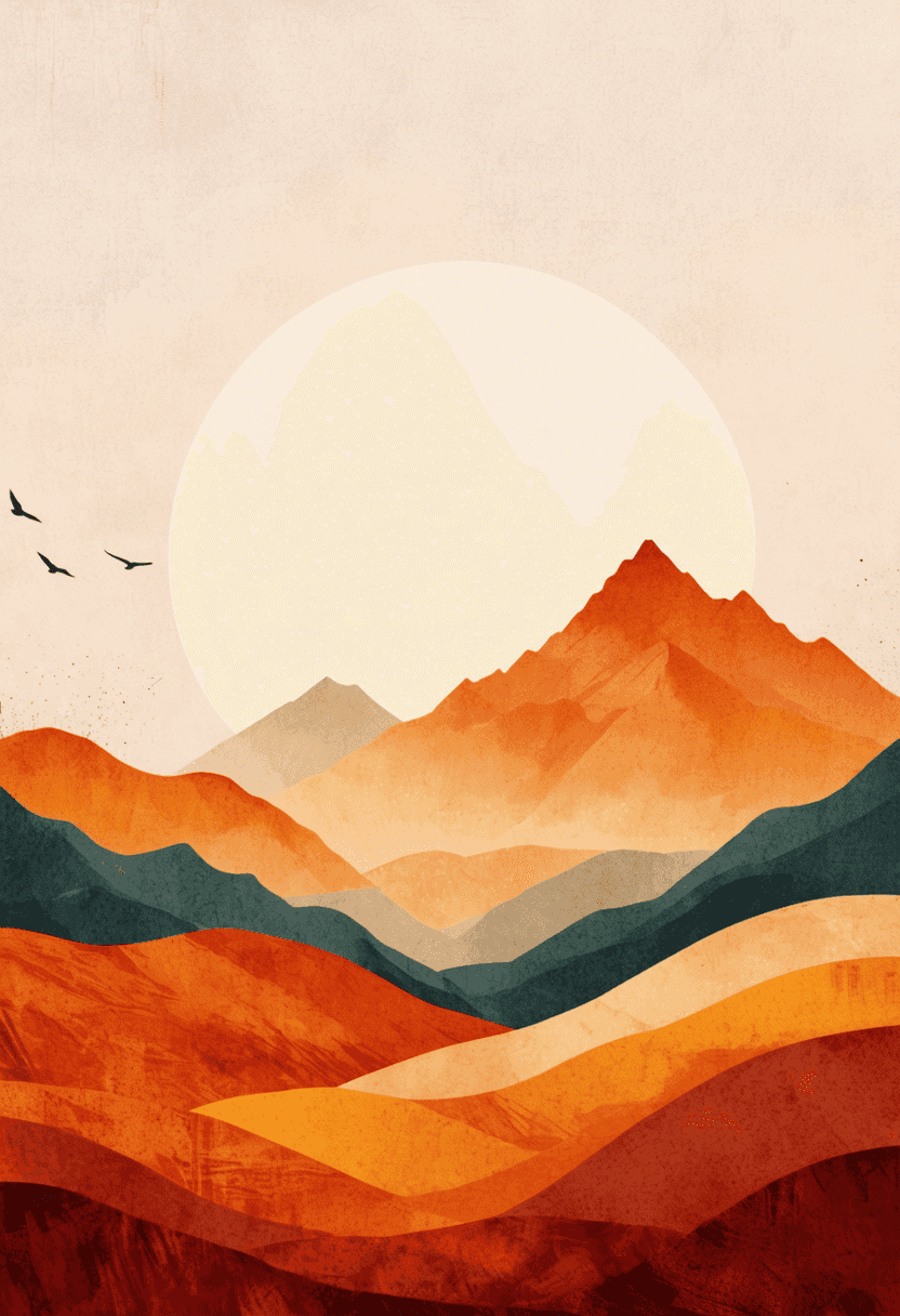 Minimalist Boho Mountains poster