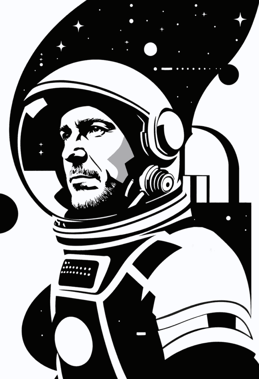 Abstract Spaceman Portrait poster