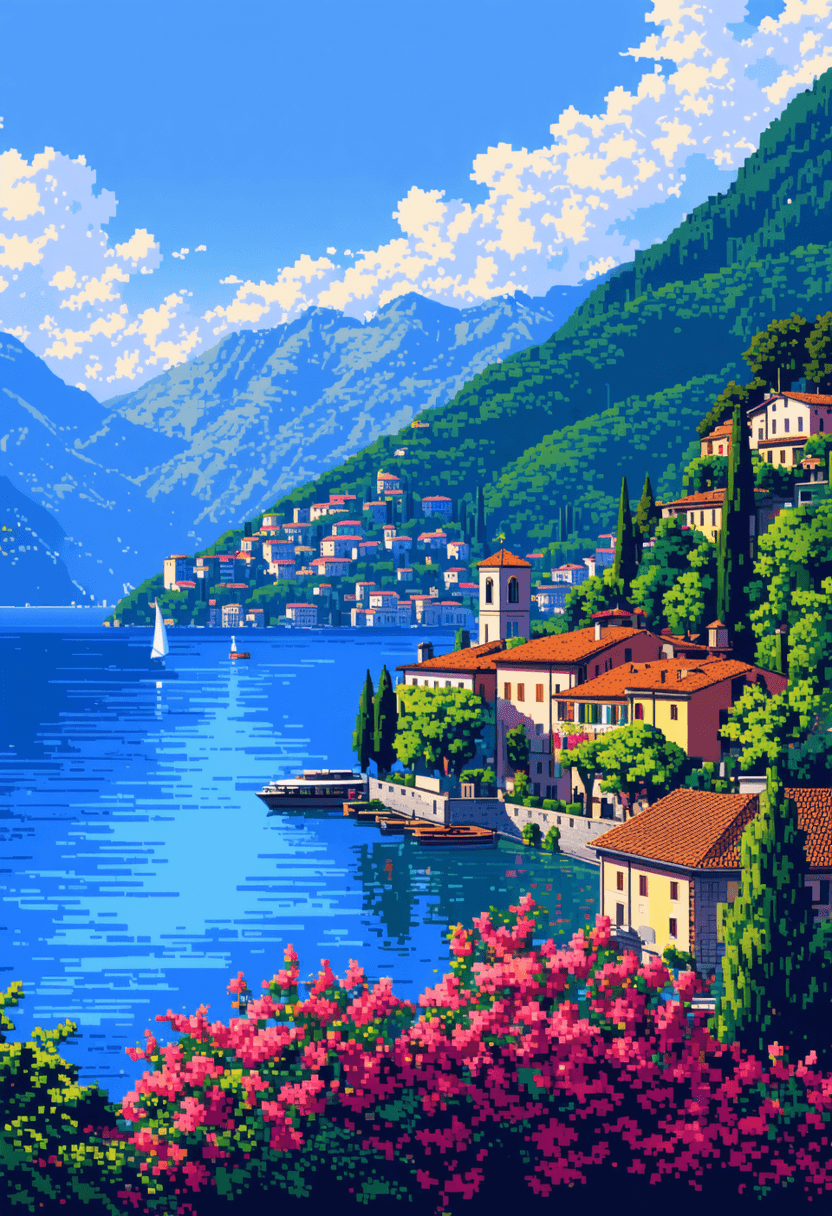 Pixel Lake Como poster