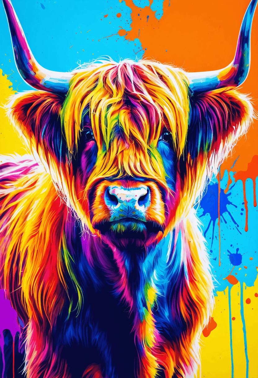 Surprised Highland Cow poster