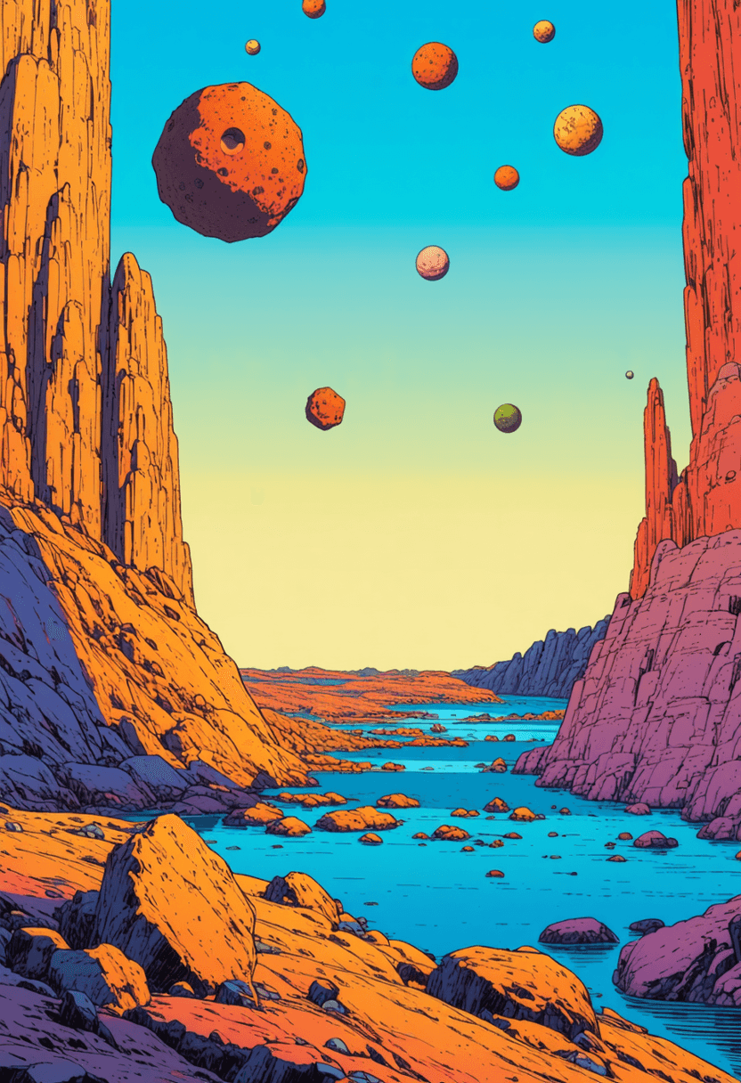 Retro Anime Asteroids poster