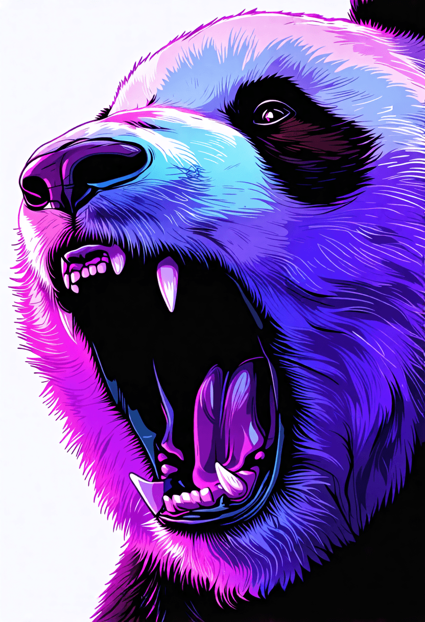 Panda Yelling Close-Up poster