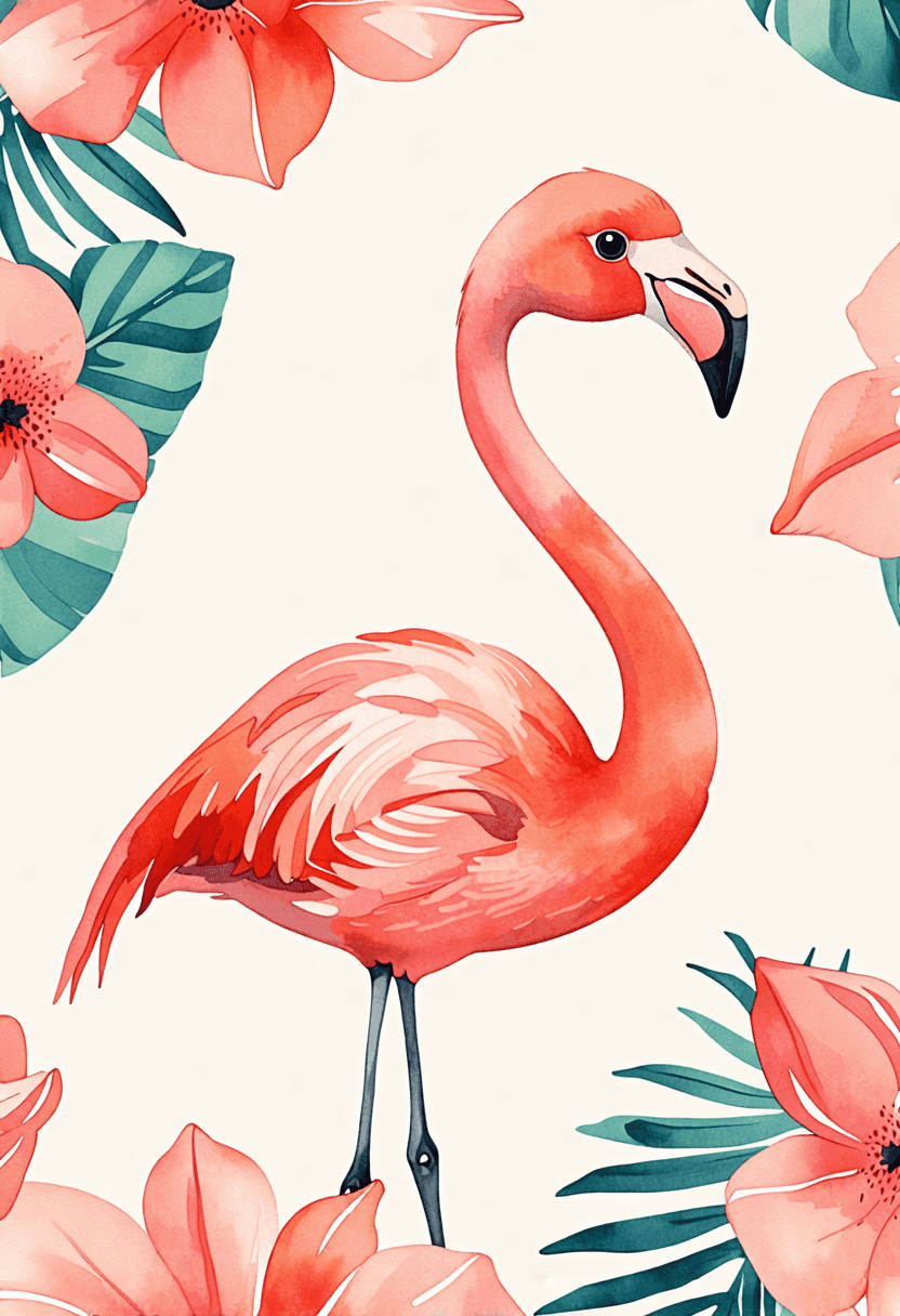 Baby Flamingo Clipart poster