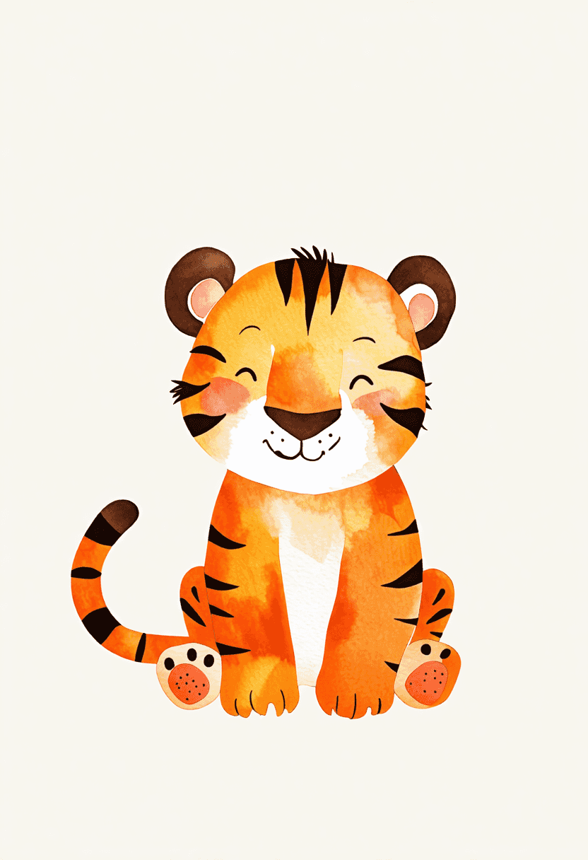 Happy Baby Tiger plakat