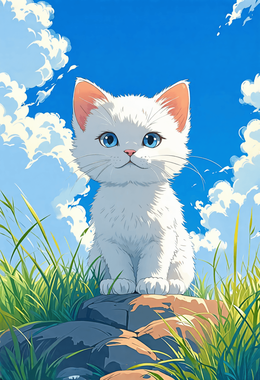 White Kitten Sky poster