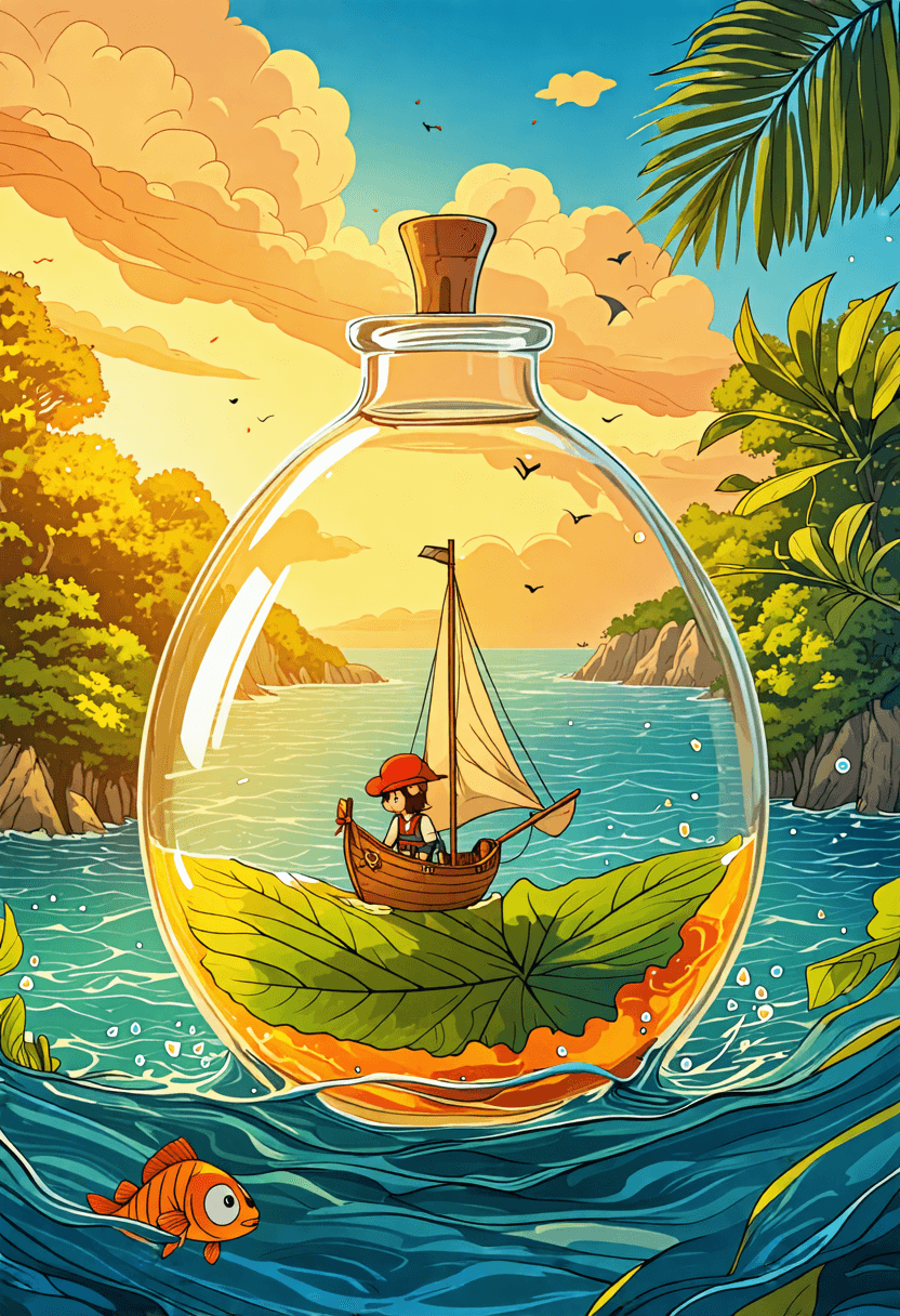 Whimsical Ocean in a Bottle poster