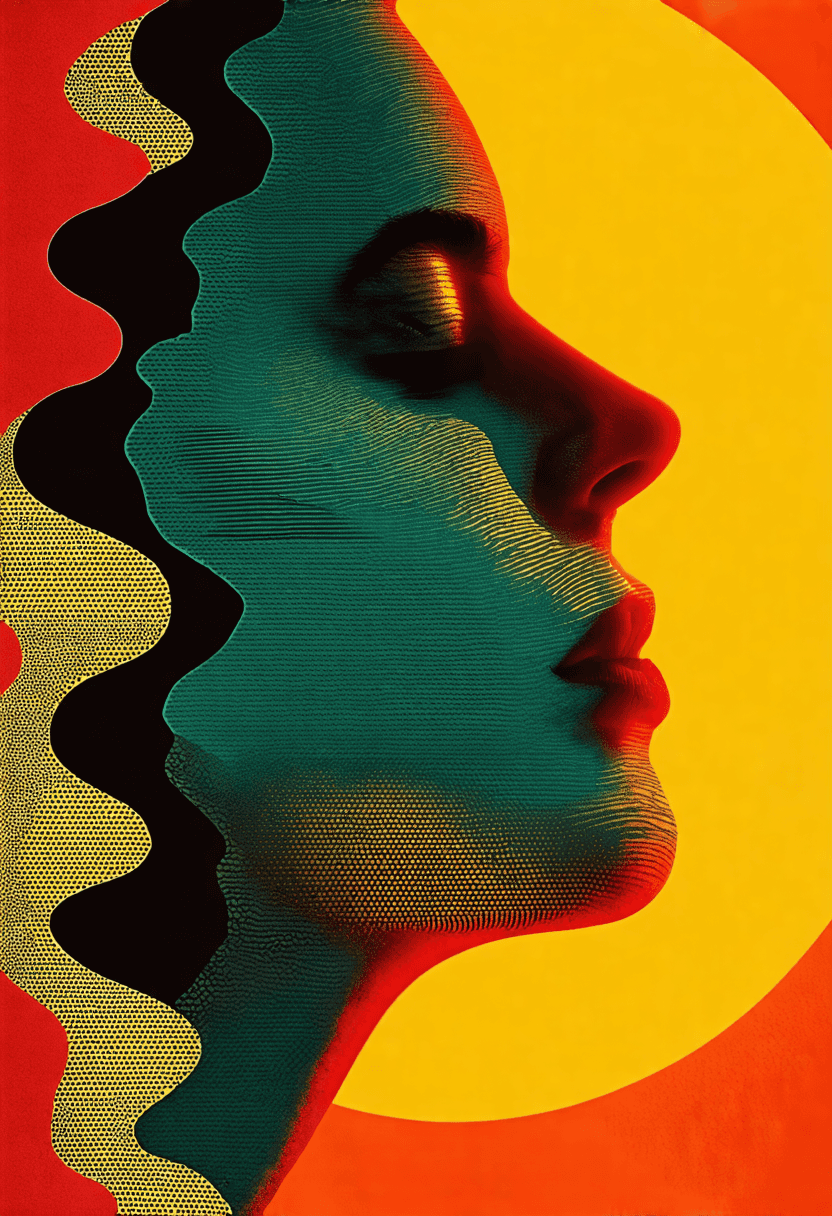 Textured Sun Face poster