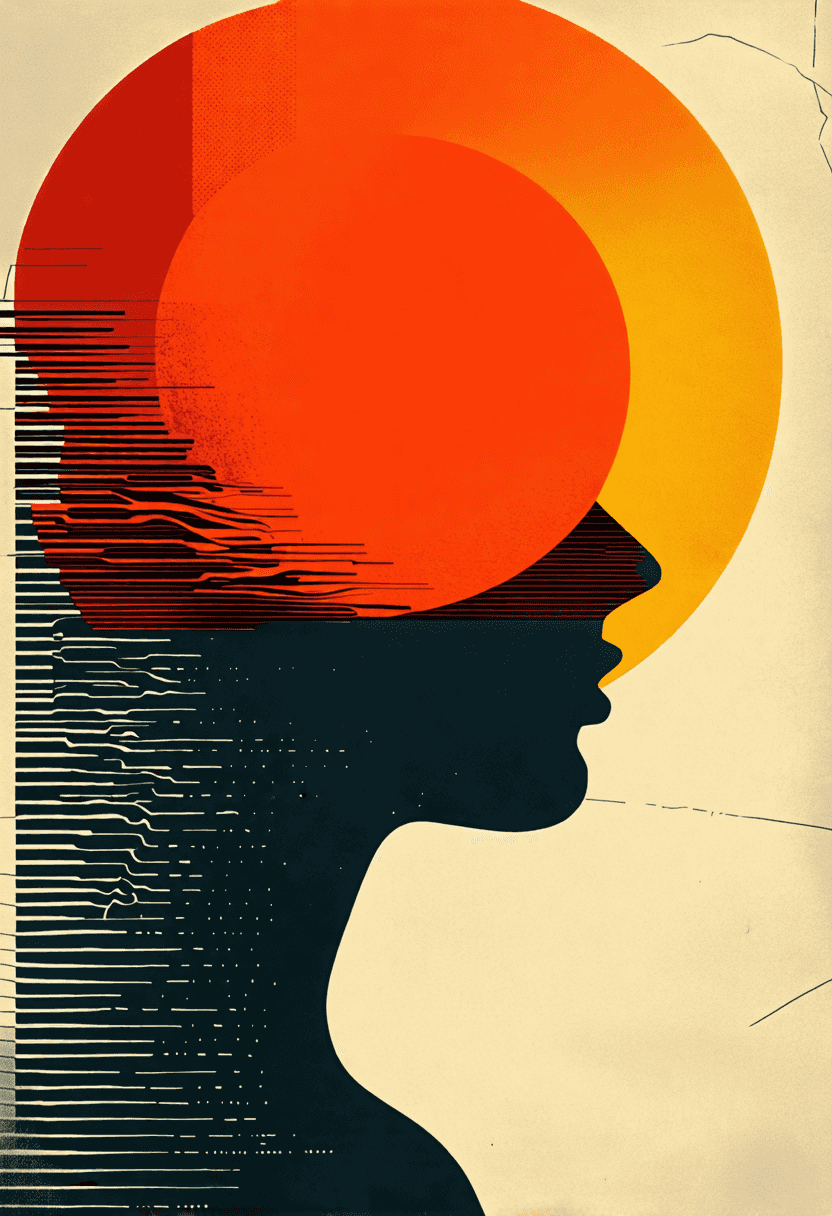Sun Profile Halftone poster