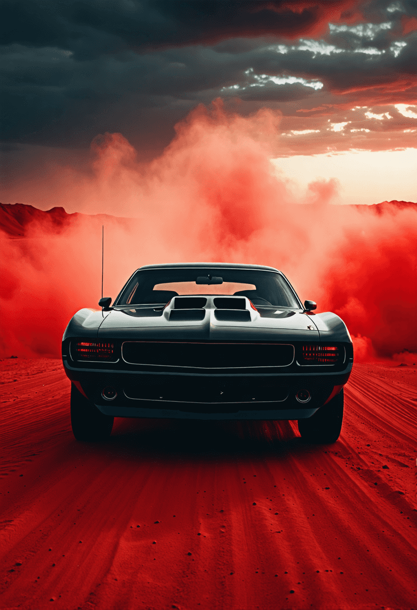 Muscle Car in Desert poster