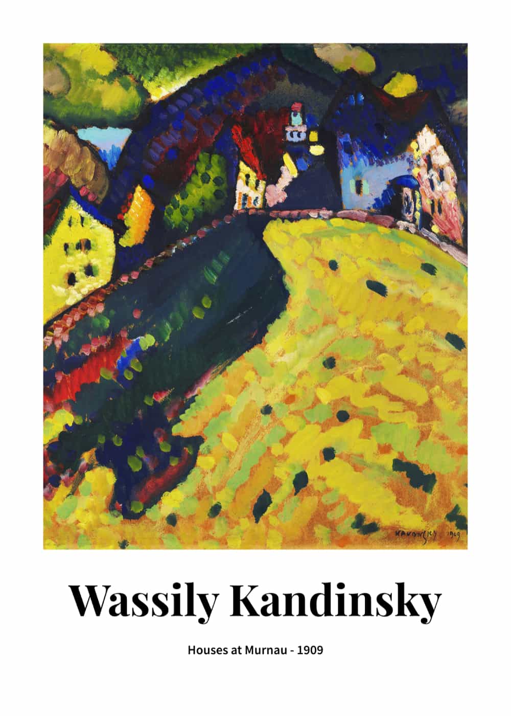 Domy w Murnau autorstwa Wassily'ego Kandinsky'ego plakat