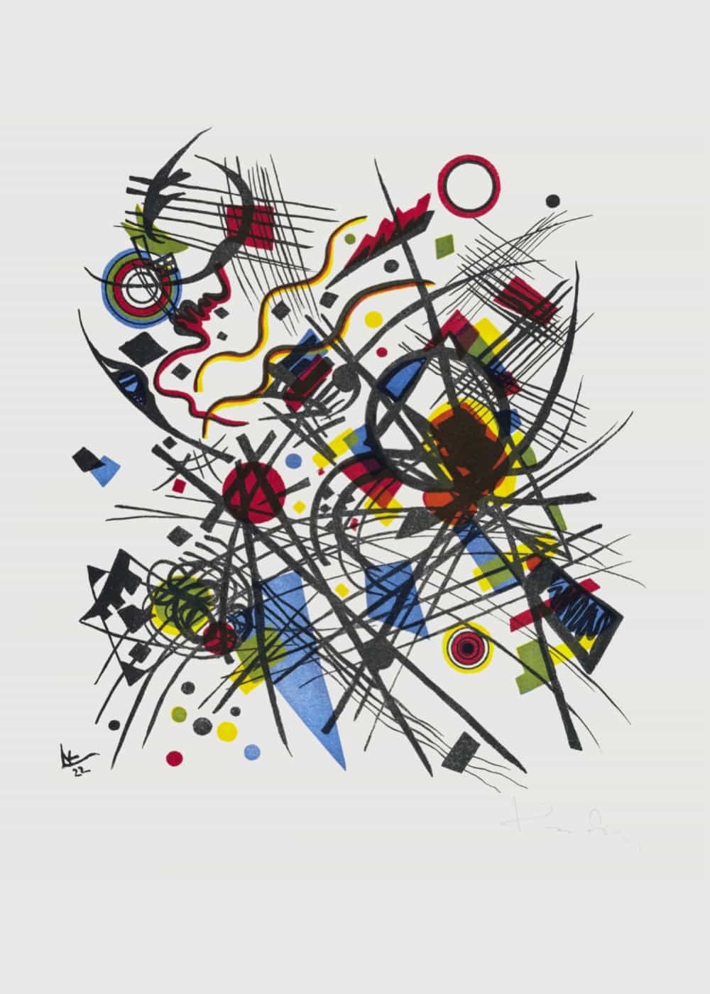 Litografia do czwartego portfolio Bauhausu autorstwa Wassily'ego Kandinsky'ego plakat