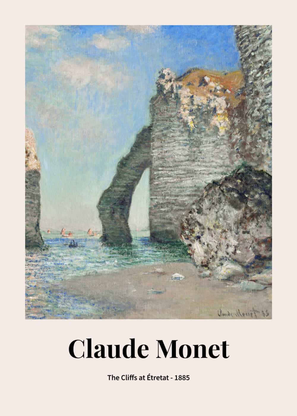 Klify w Étretat autorstwa Claude'a Moneta plakat