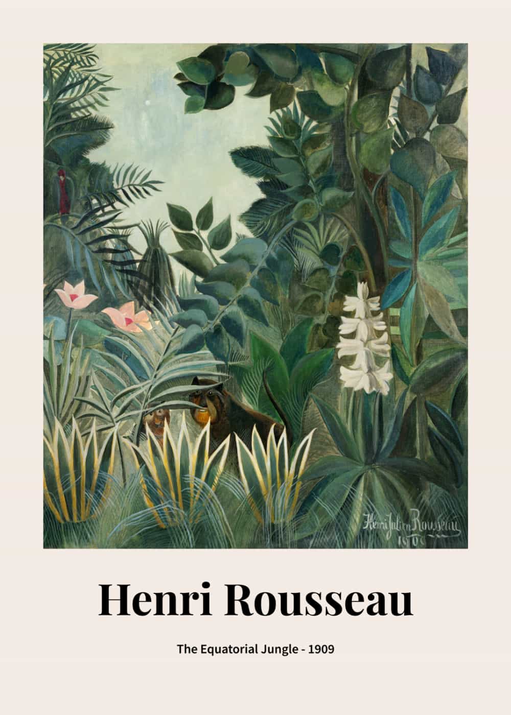 Równikowa dżungla autorstwa Henri Rousseau plakat