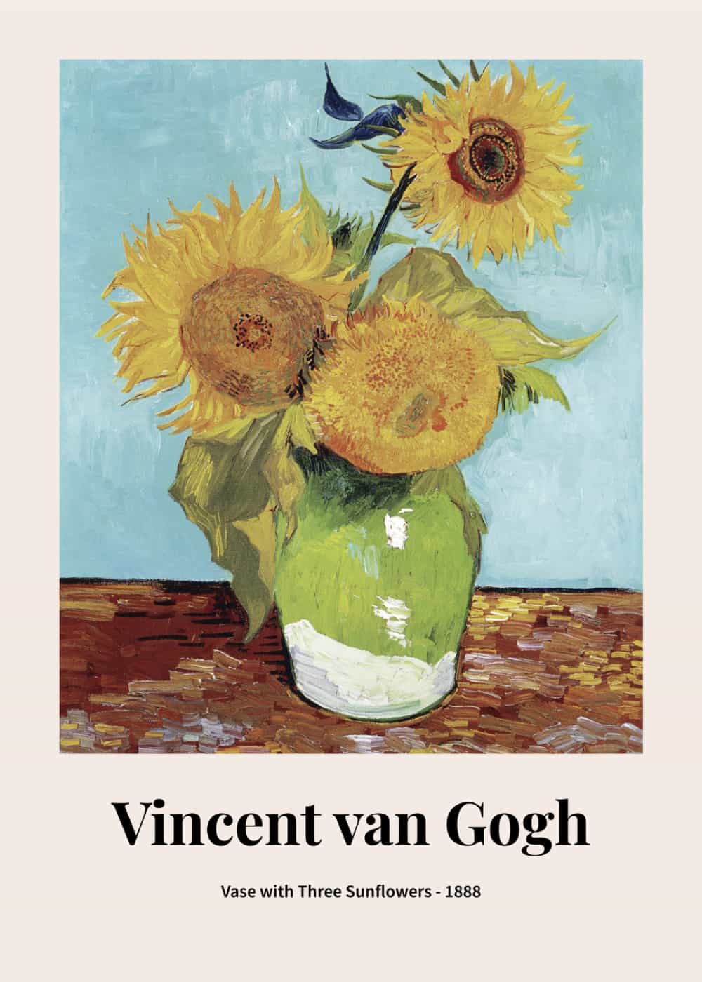 Wazon z trzema słonecznikami Vincenta van Gogha plakat