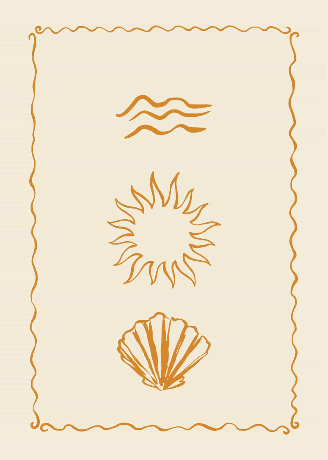 Waves, Sun, Beach poster