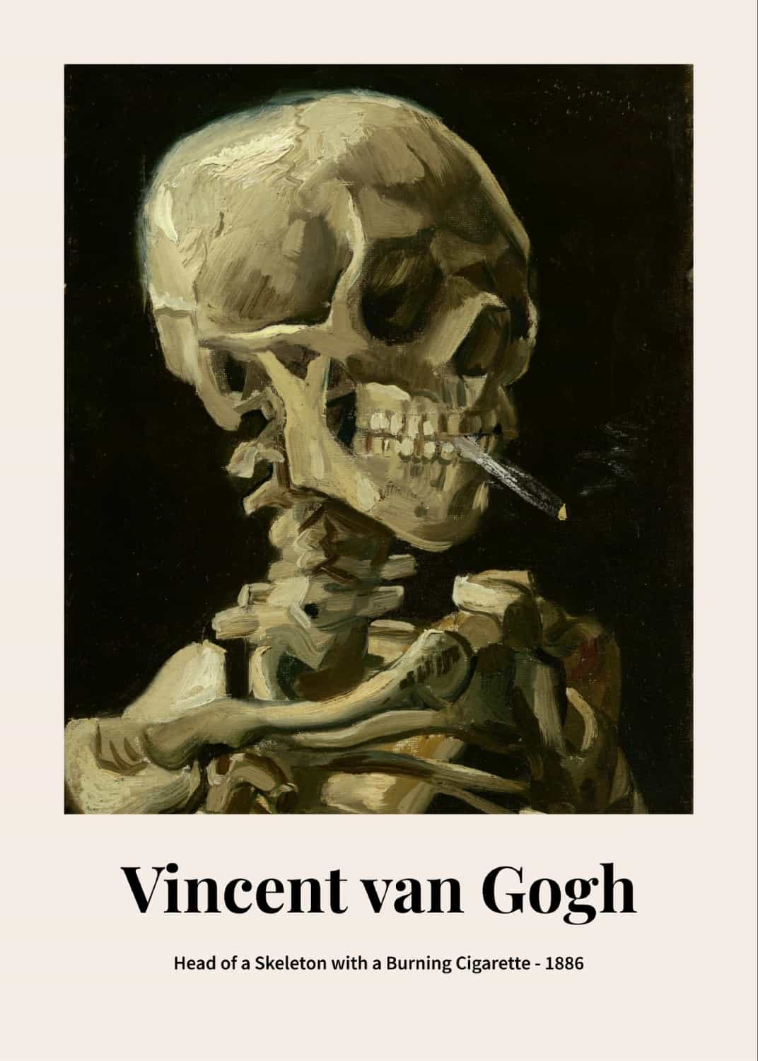 Head of a Skeleton with a Burning Cigarette by Vincent van Gogh poster