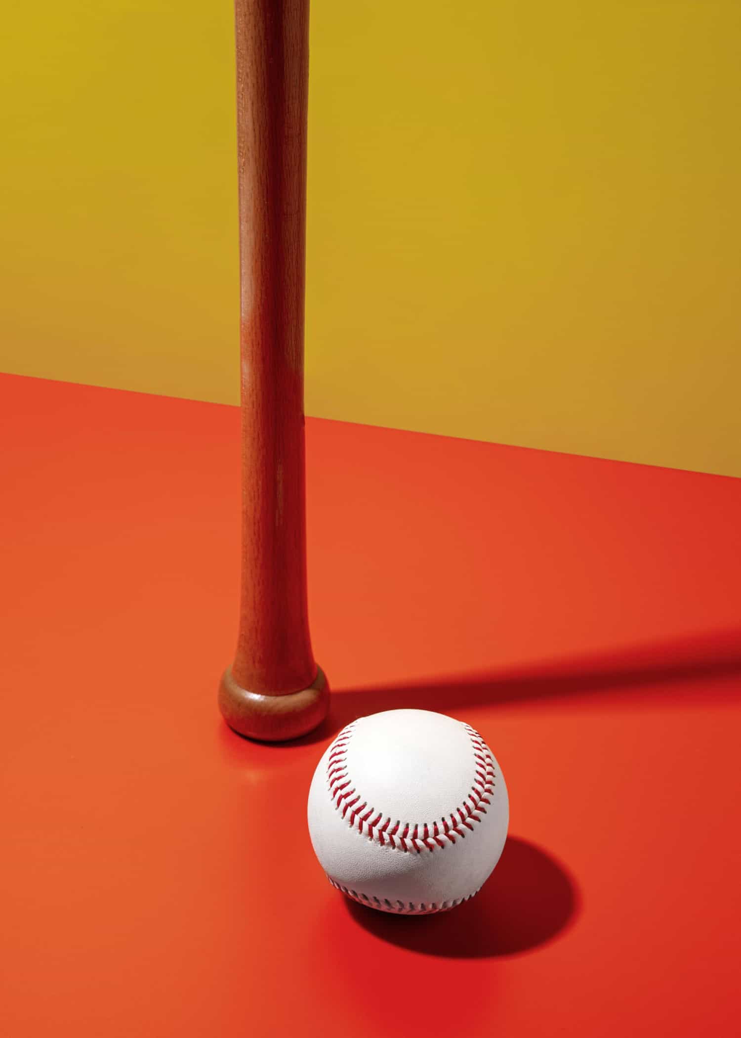 Baseball with Wooden Bat poster