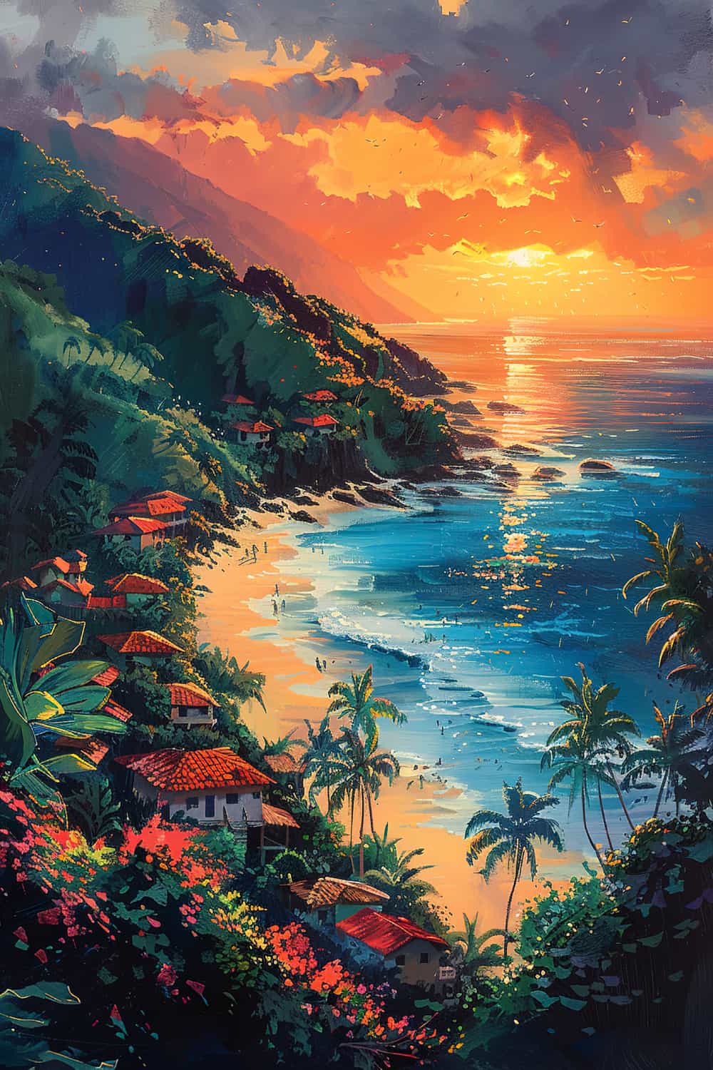 Sunset in Hawaii poster