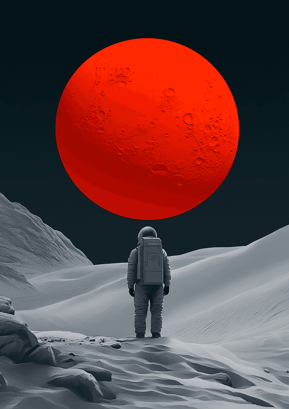 Astronauta-myśliciel plakat
